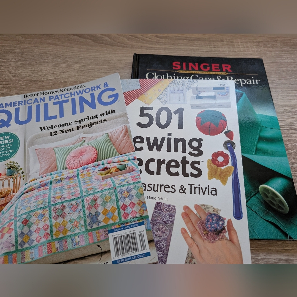 Destash Clothing Care & Repair Hardcover Book, 501 Sewing Secrets, Quilting Mag